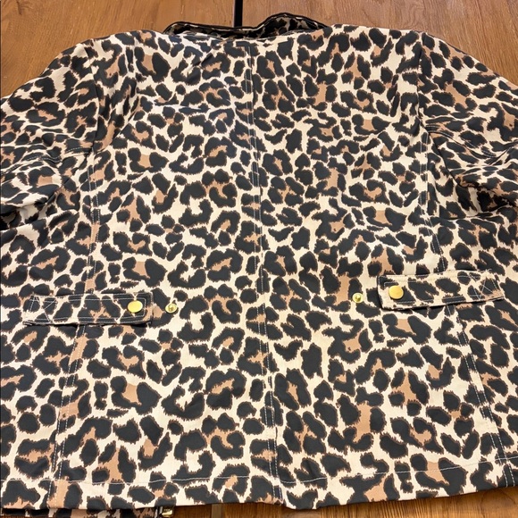J. Crew Coated Barn Jacket - Brown and Black Leopard Print - Picture 6 of 6